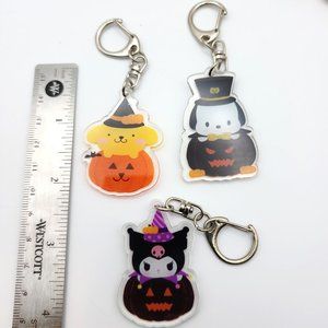 Sanrio Kuromi Funny Halloween Double Sided Acrylic Keychain Lot of 3